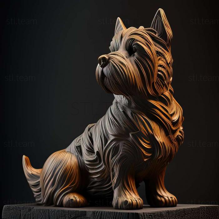 3D модель Чеський терєр собака (STL)